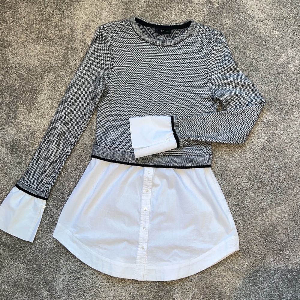 Club Monaco sweater shirt mixed media, size small